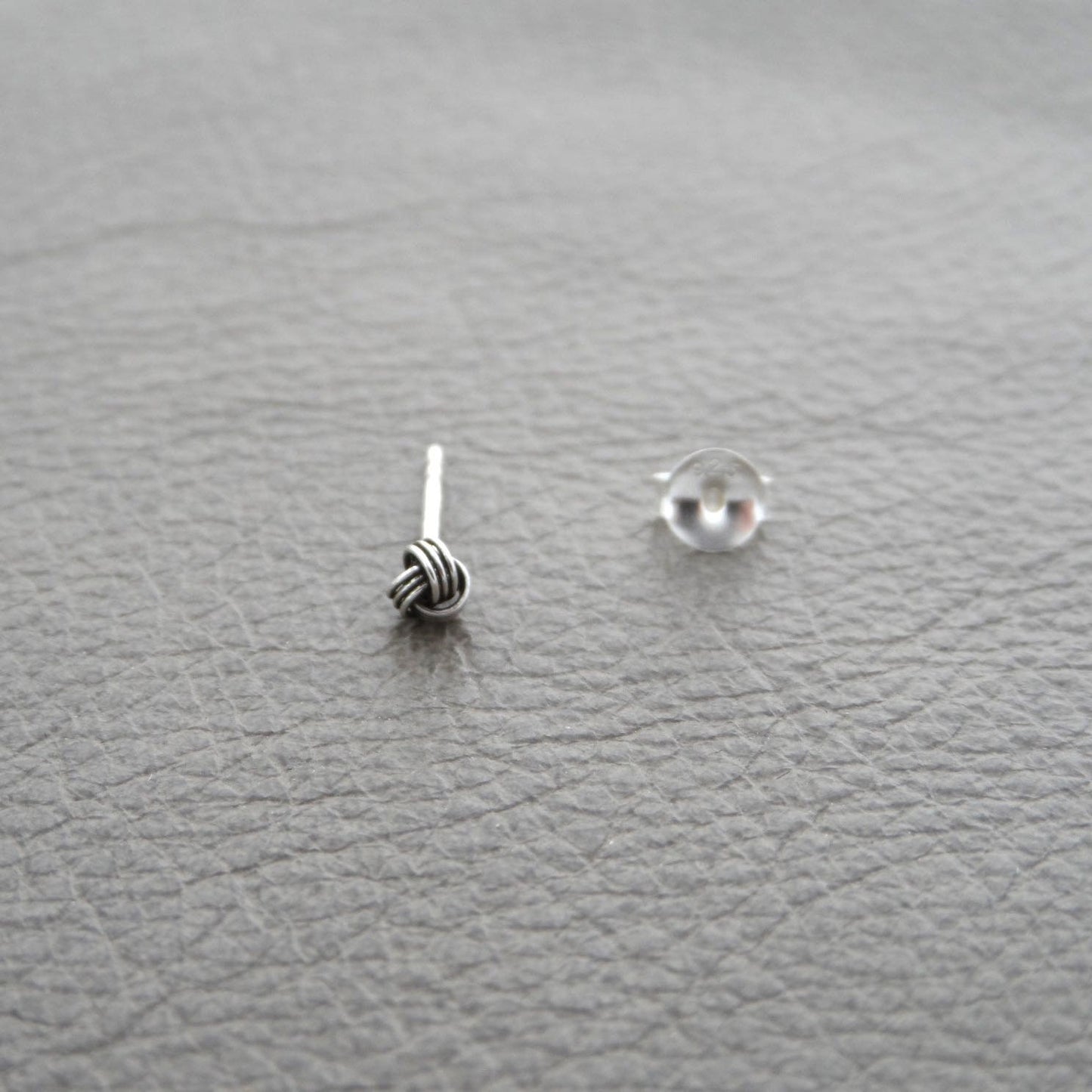 SINGLE-Tiny Knot Stud Earring in Sterling Silver