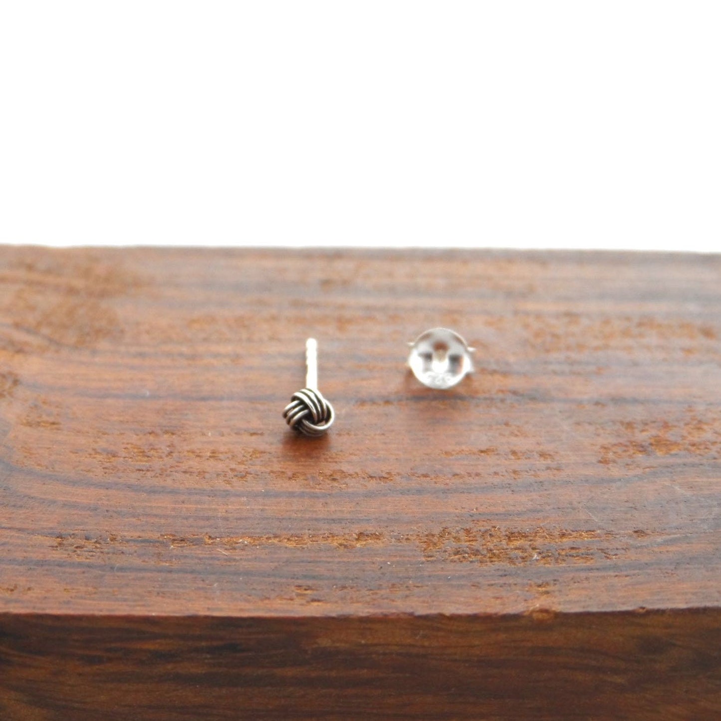 SINGLE-Tiny Knot Stud Earring in Sterling Silver