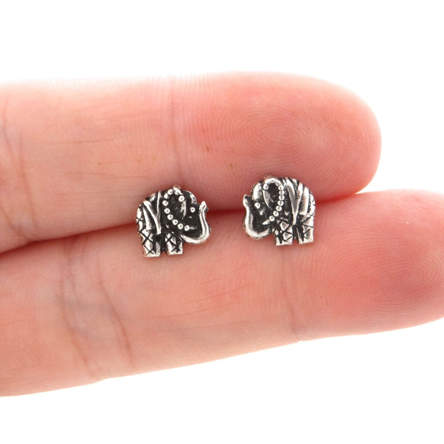 Elephant Earrings in Sterling Silver