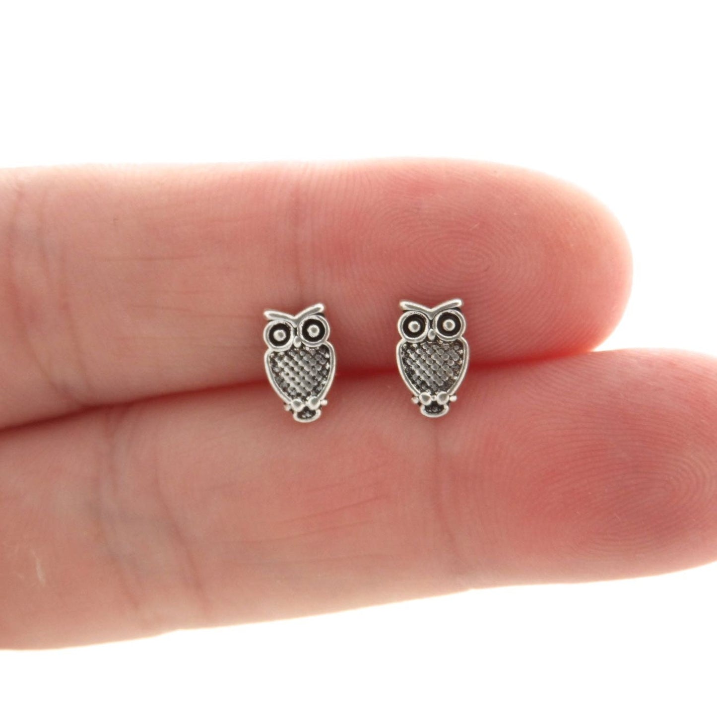 Owl Earrings in Sterling Silver