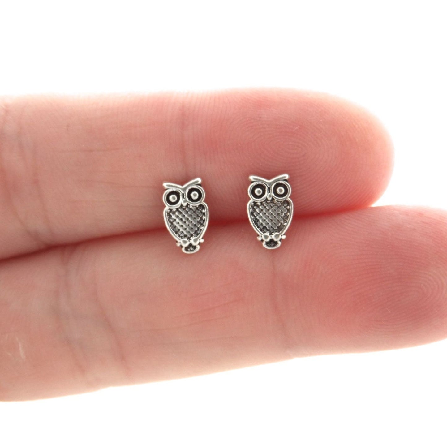 Owl Earrings in Sterling Silver