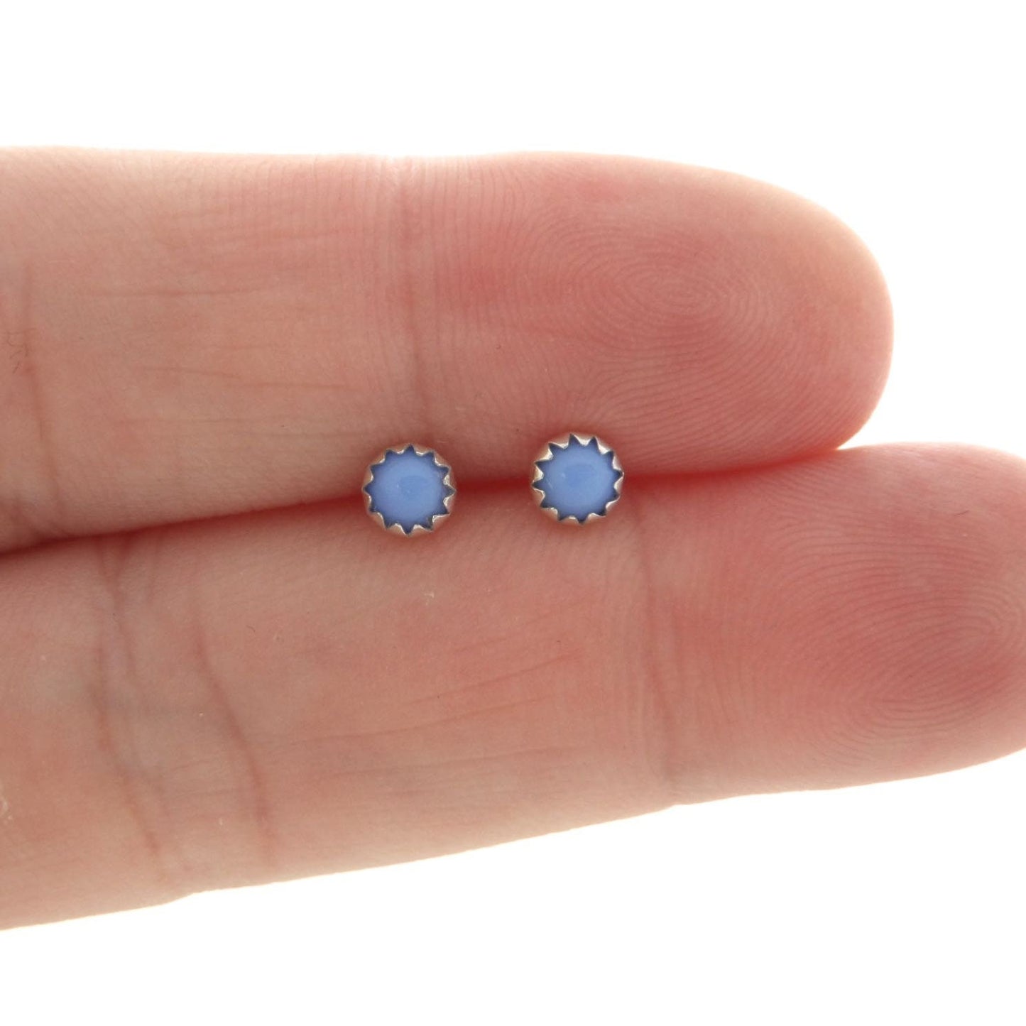 Periwinkle Blue Studs in Sterling Silver