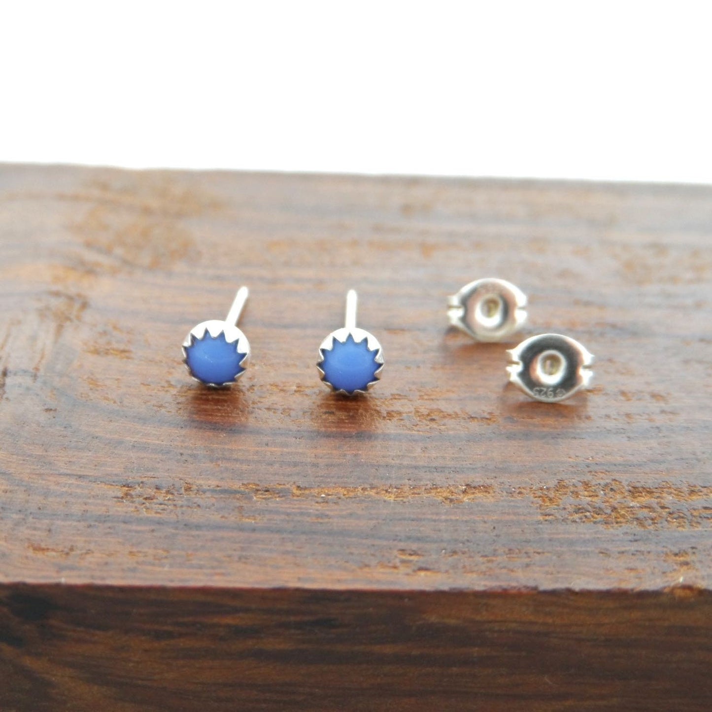 Periwinkle Blue Studs in Sterling Silver