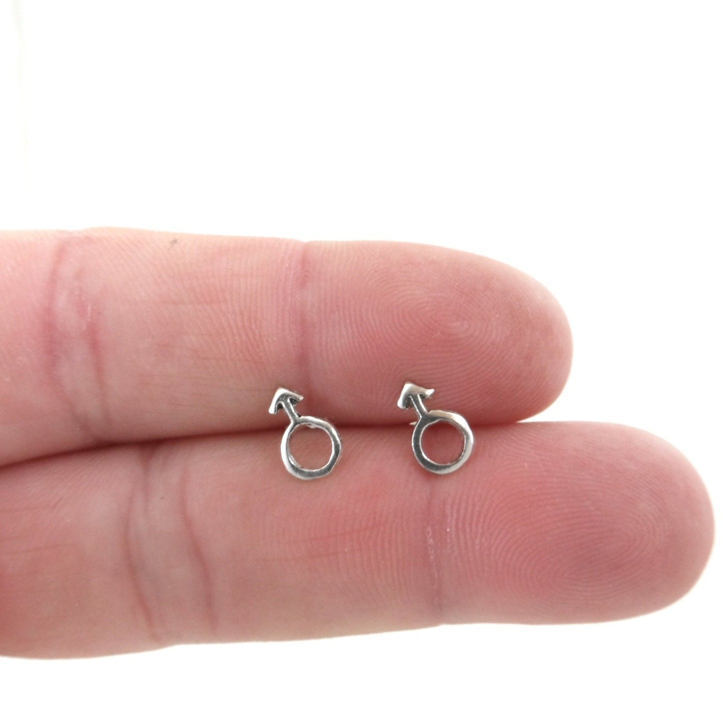 Male Symbol Earrings in Sterling Silver