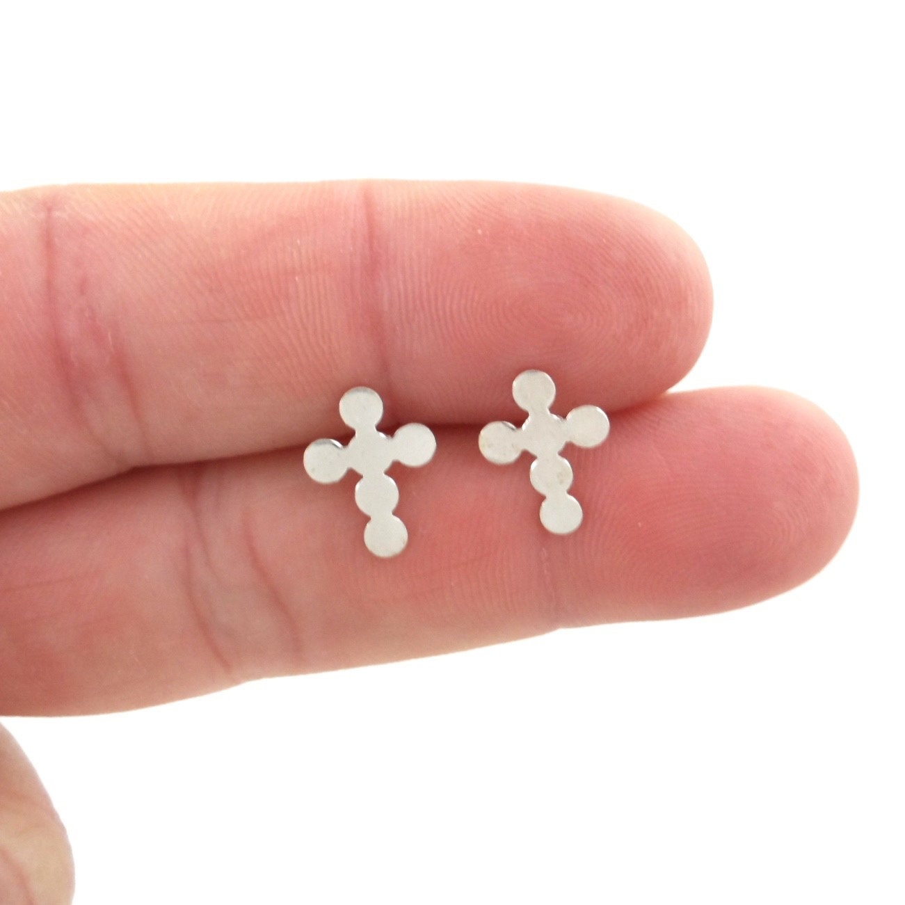 Cross Earrings in Sterling Silver