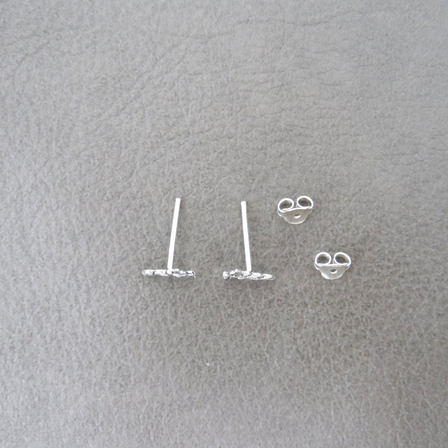 Mini Caduceus Sterling Silver Stud Earrings