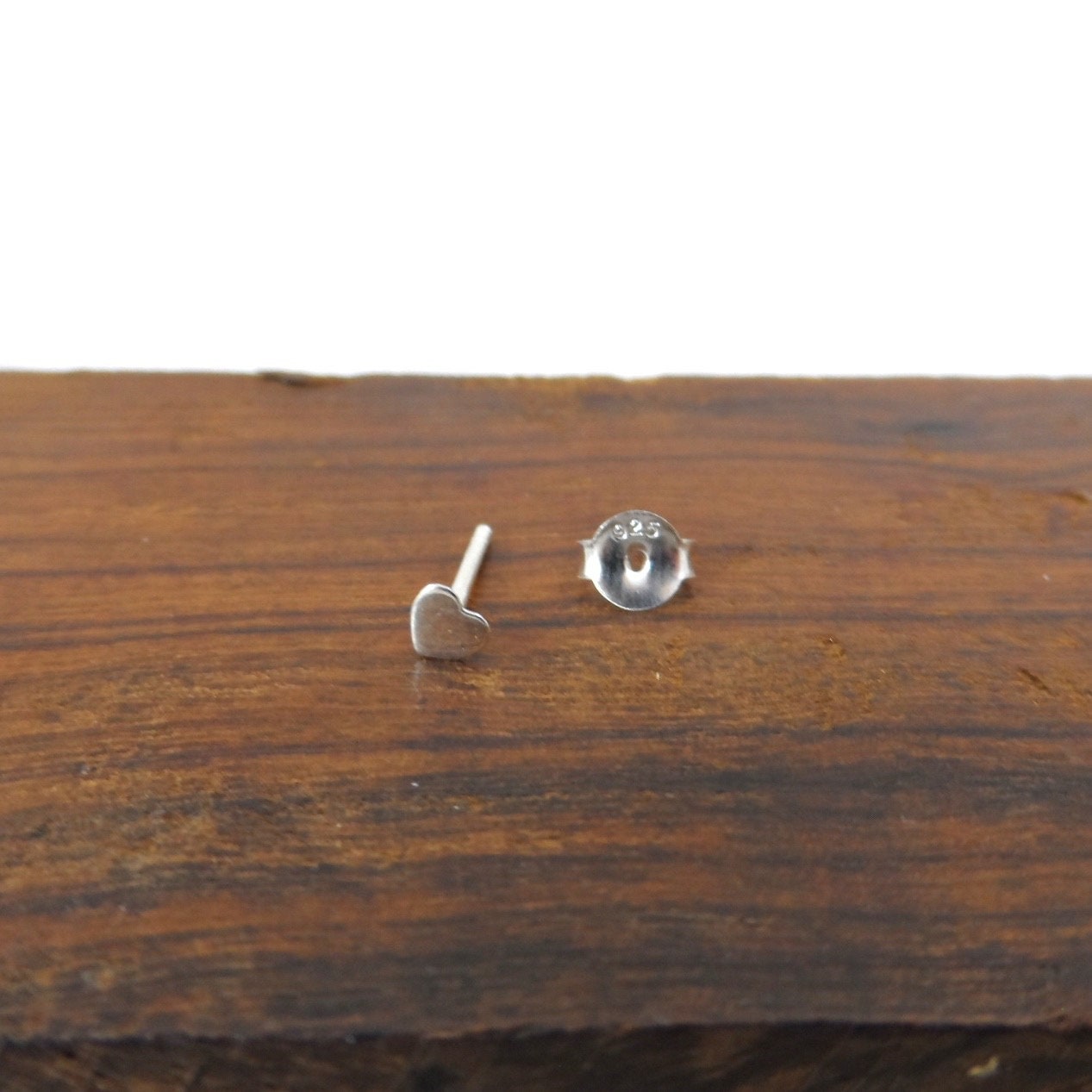 SINGLE Tiny Heart Earrings in Sterling Silver