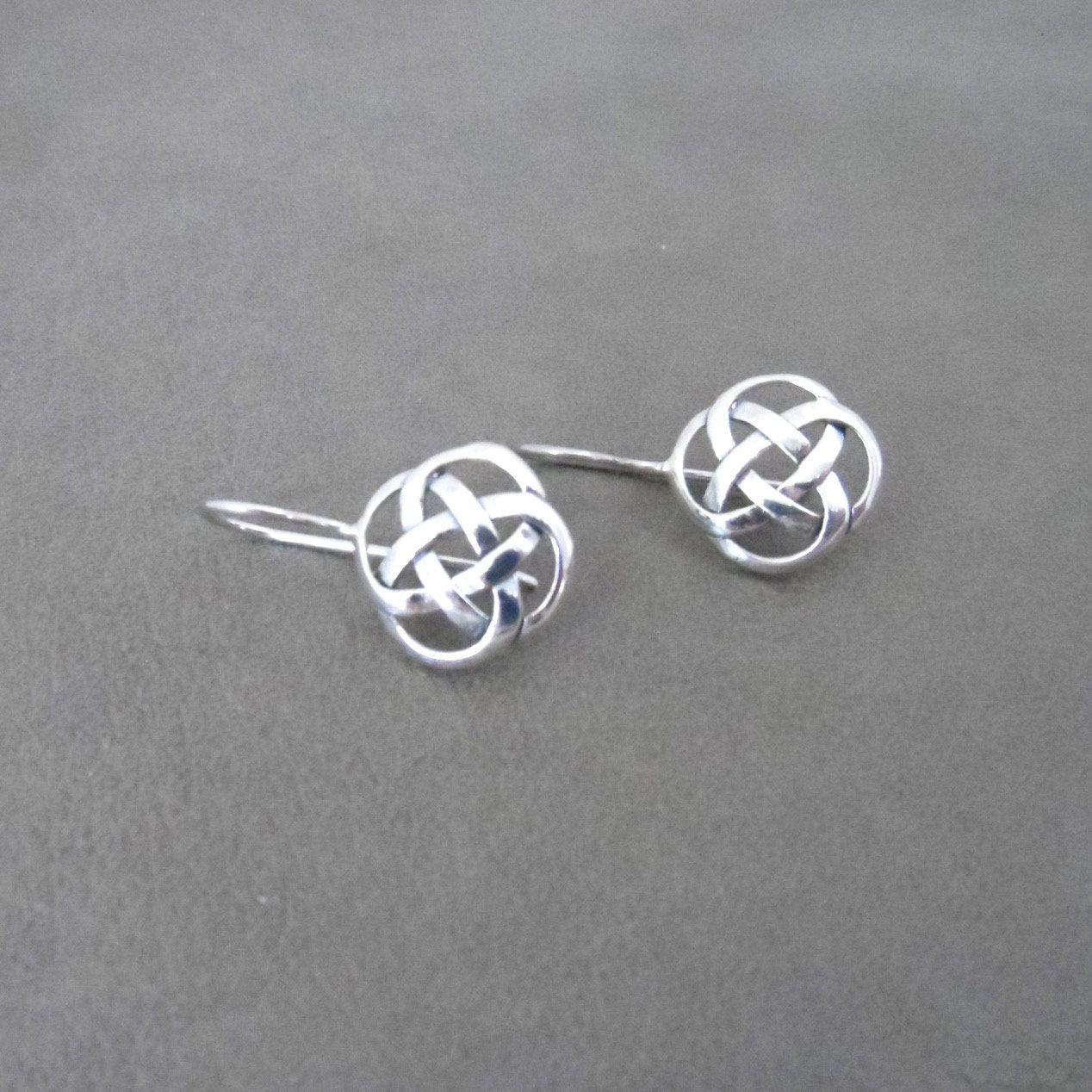 Celtic Knot Silver Dangle Earrings