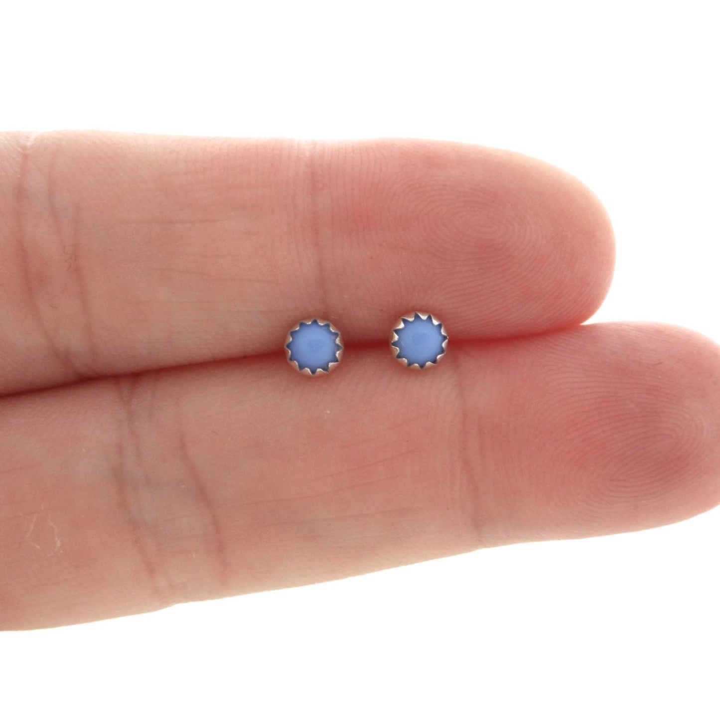 Periwinkle Blue Studs in Sterling Silver