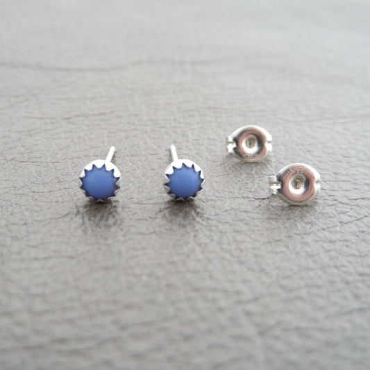 Periwinkle Blue Studs in Sterling Silver