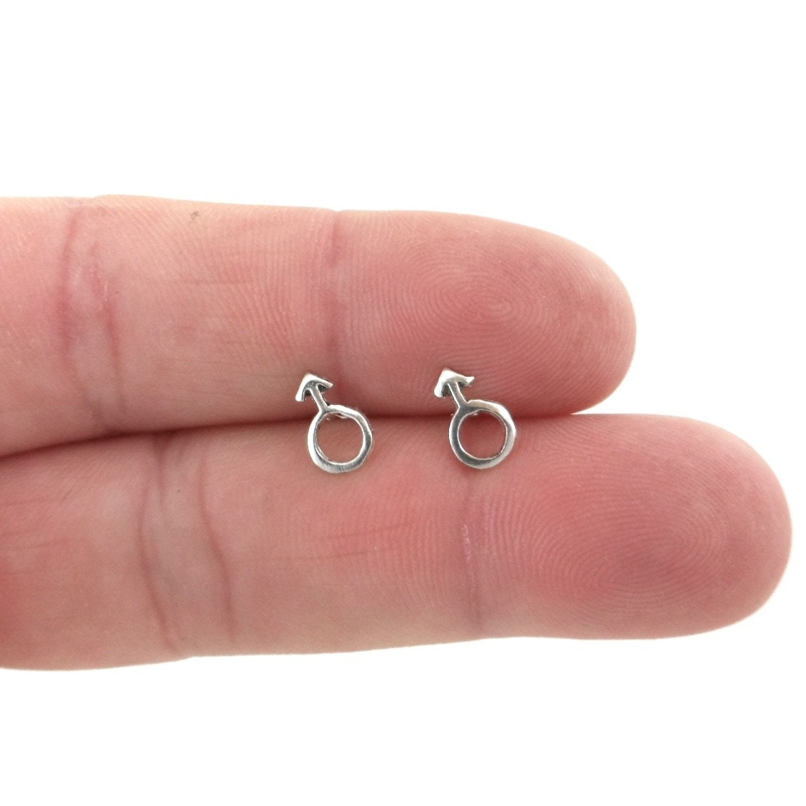 Male Symbol Earrings in Sterling Silver