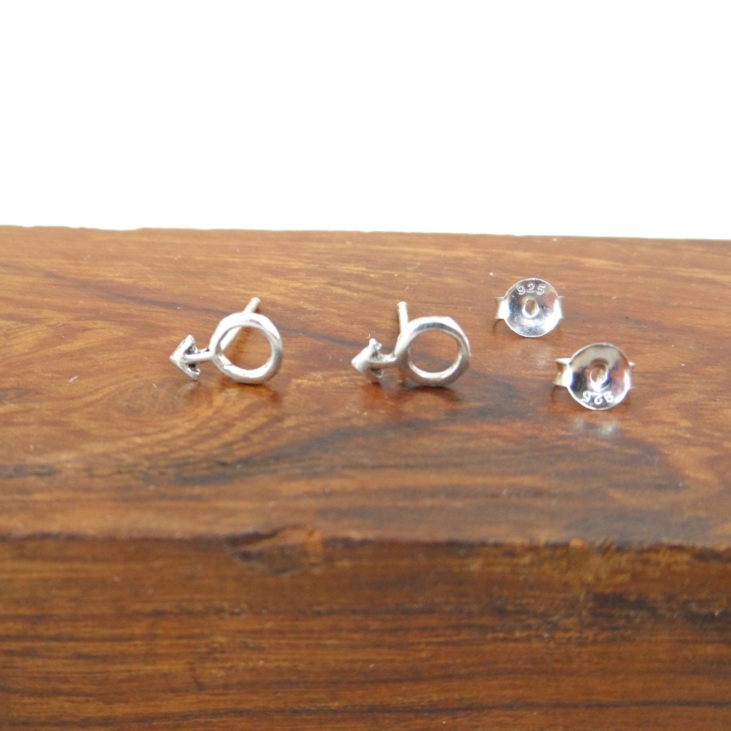 Male Symbol Earrings in Sterling Silver