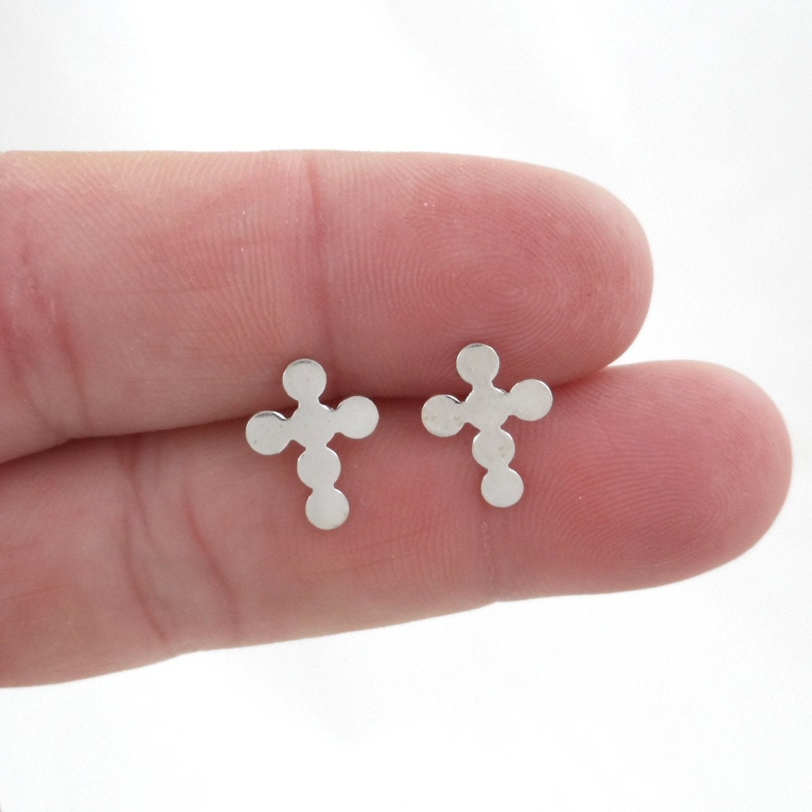 Cross Earrings in Sterling Silver