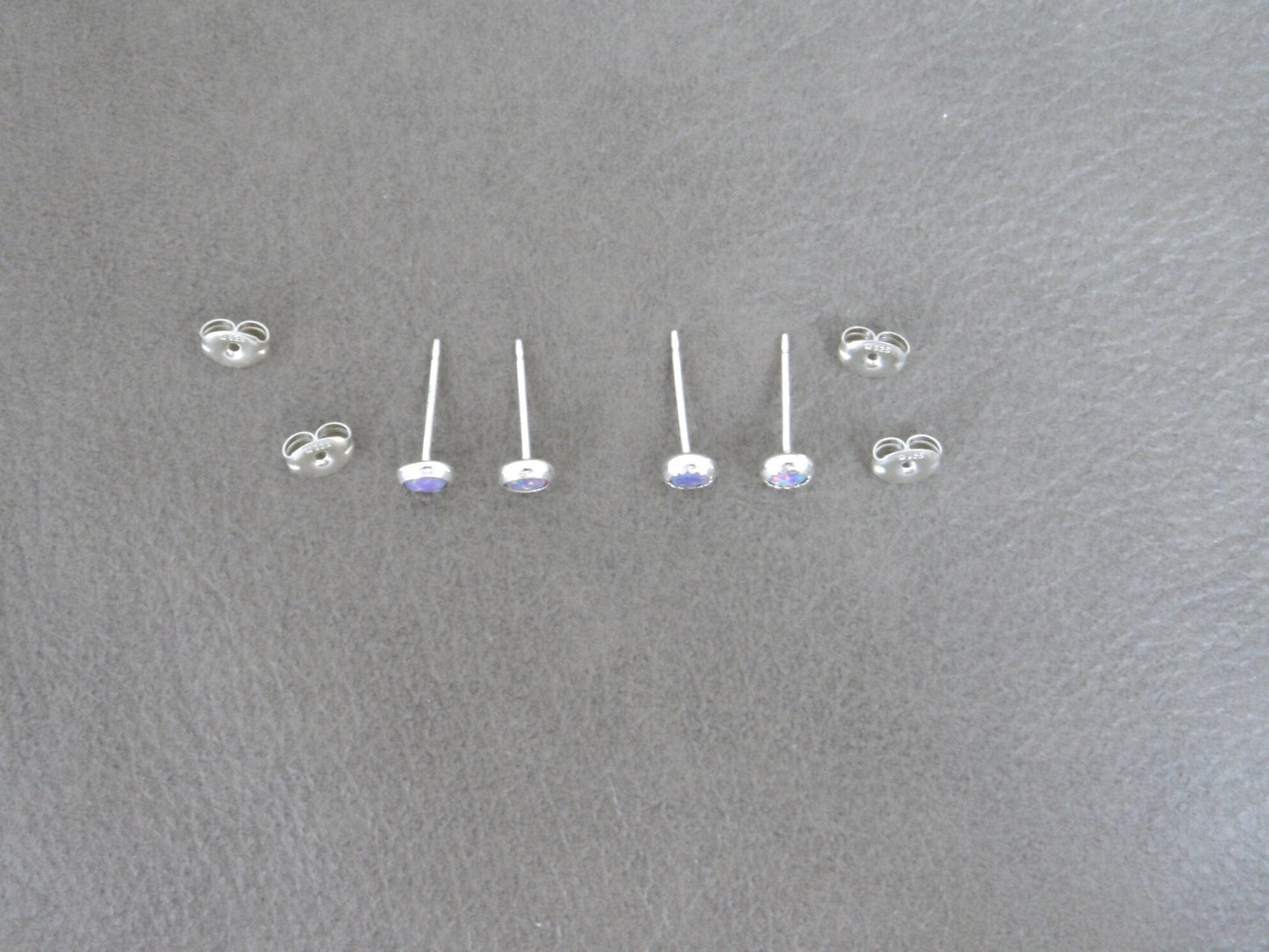 Opal Earrings in Sterling Silver-LV4mm