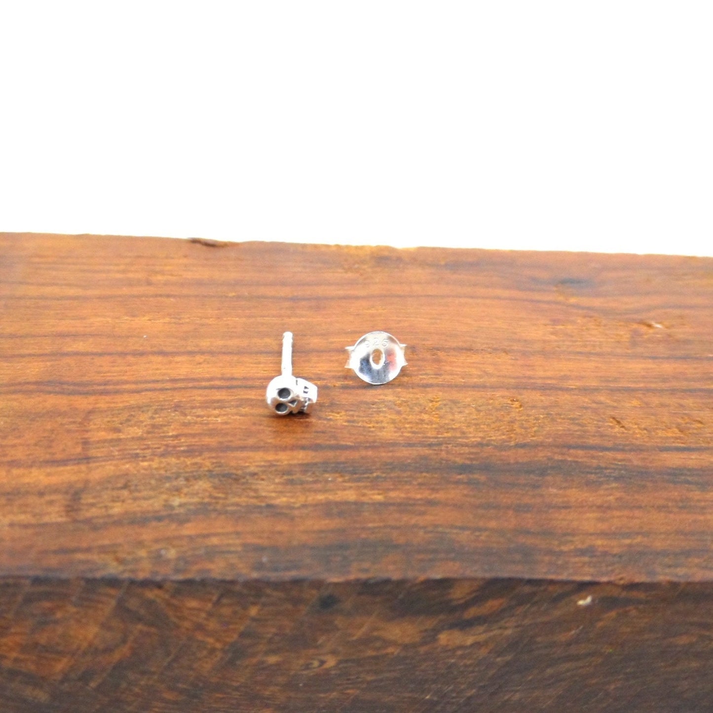 SINGLE Tiny Skull Sterling Silver Earring