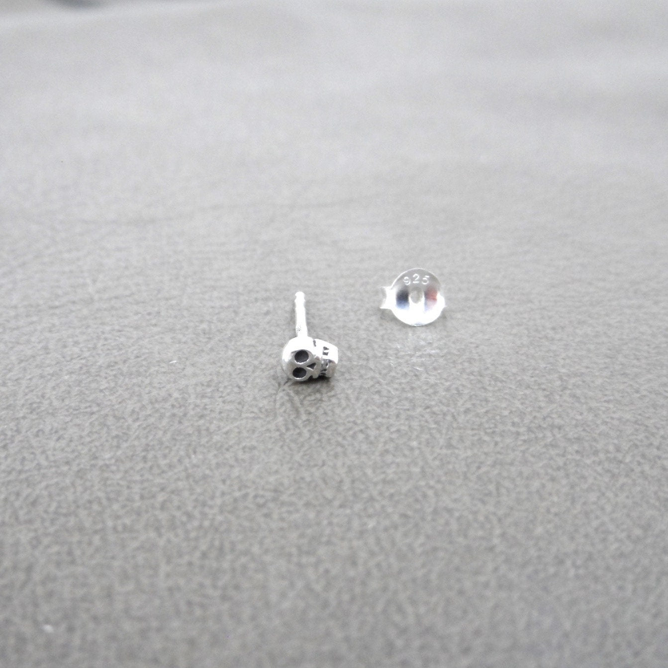 SINGLE Tiny Skull Sterling Silver Earring