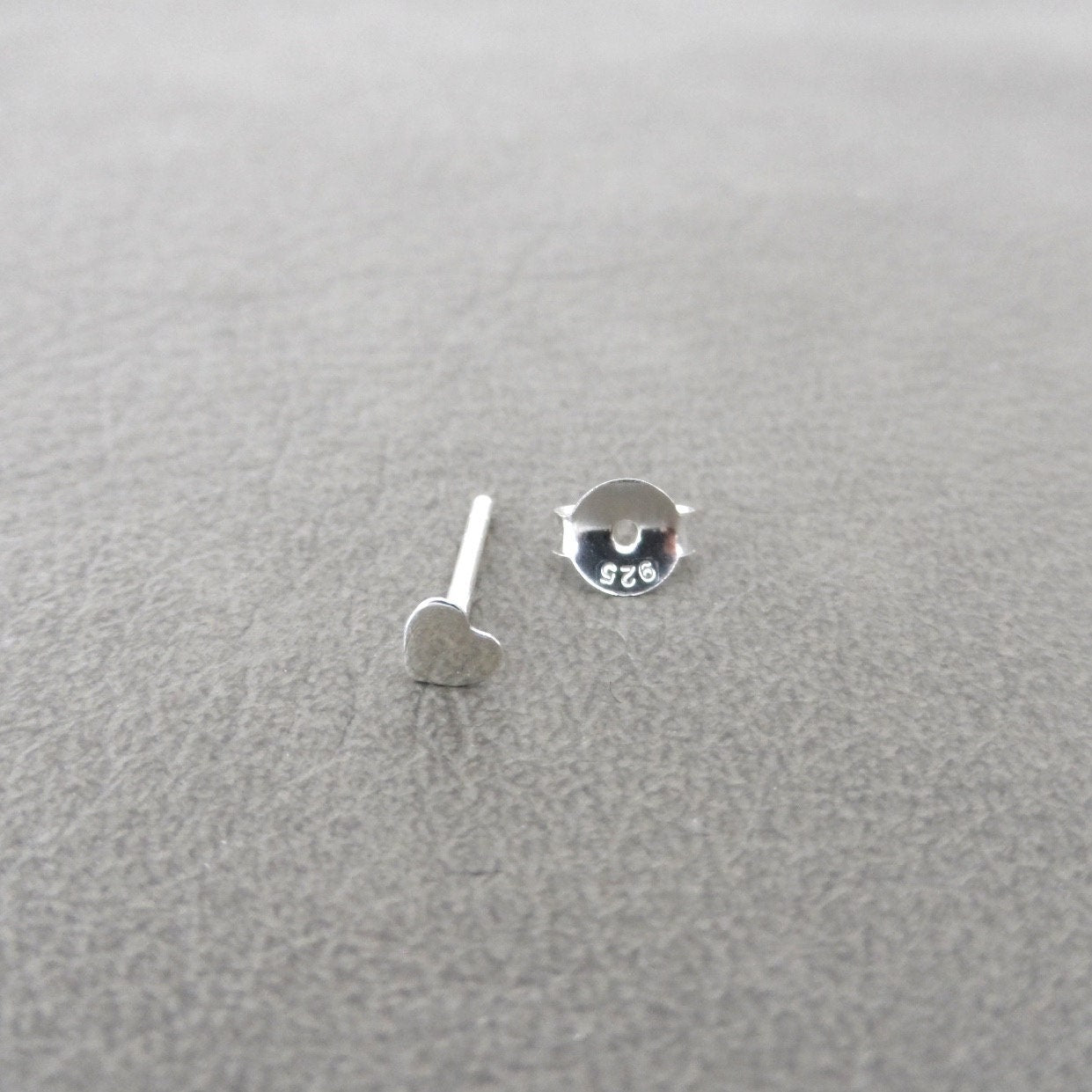 SINGLE Tiny Heart Earrings in Sterling Silver