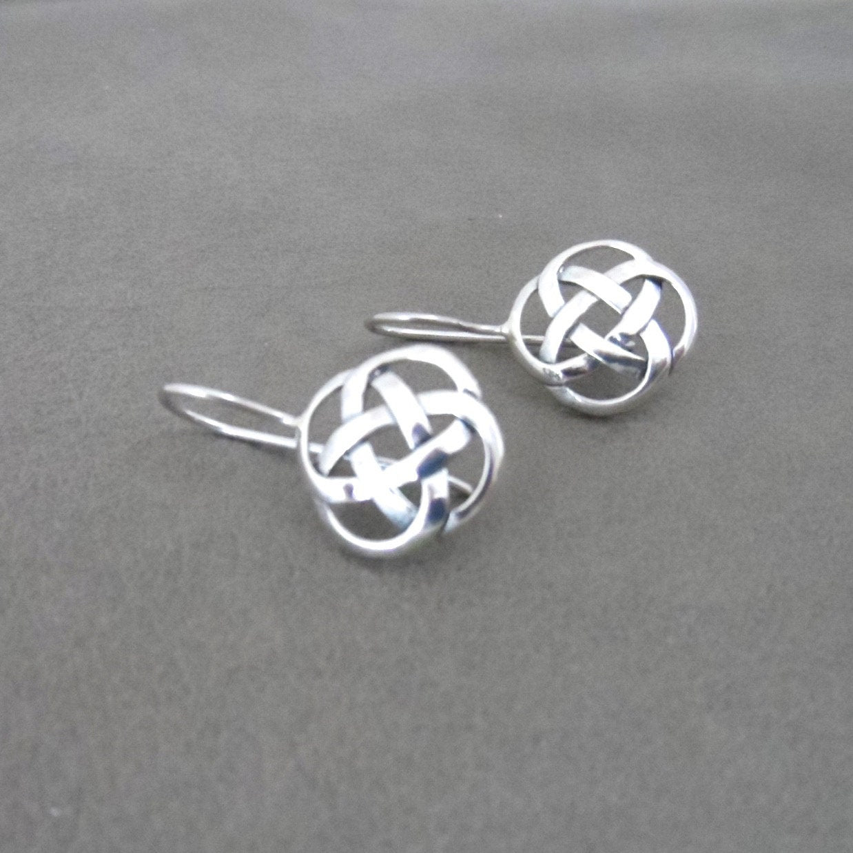 Celtic Knot Silver Dangle Earrings