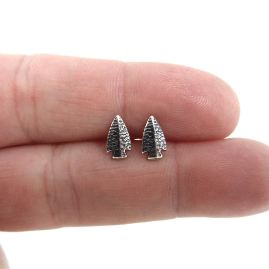 Tiny Arrowhead Earrings in Sterling Silver, Arrowhead Studs, Southwest Earrings, Silver Studs, Sterling Silver Earrings, Tiny Studs