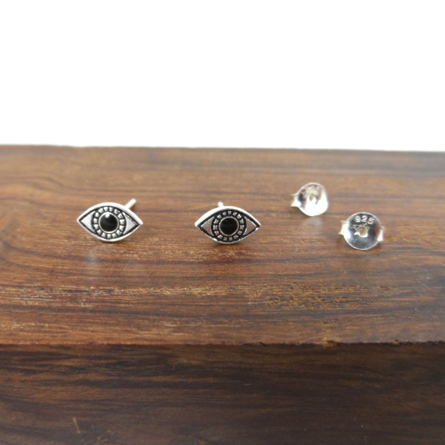 Evil Eye Stud Earrings in Sterling Silver Mood Earrings