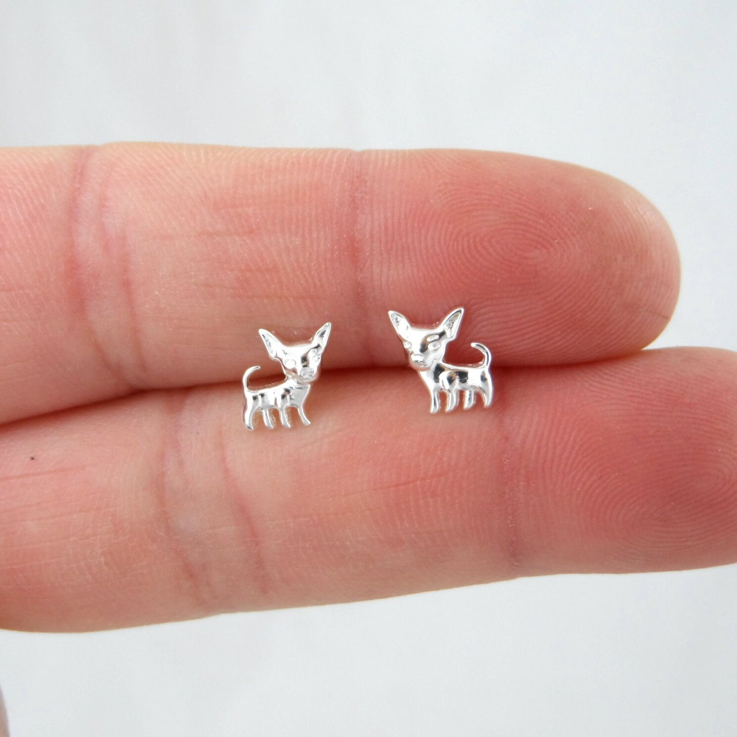 Chihuahua Dog Sterling Silver Earrings