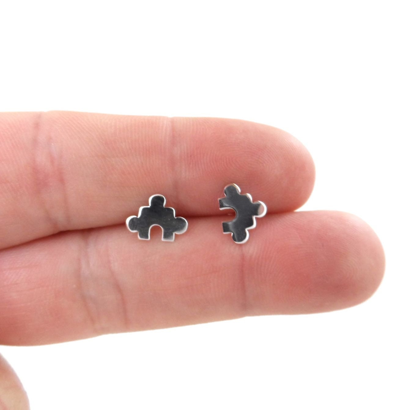 Puzzle Earrings in Sterling Silver