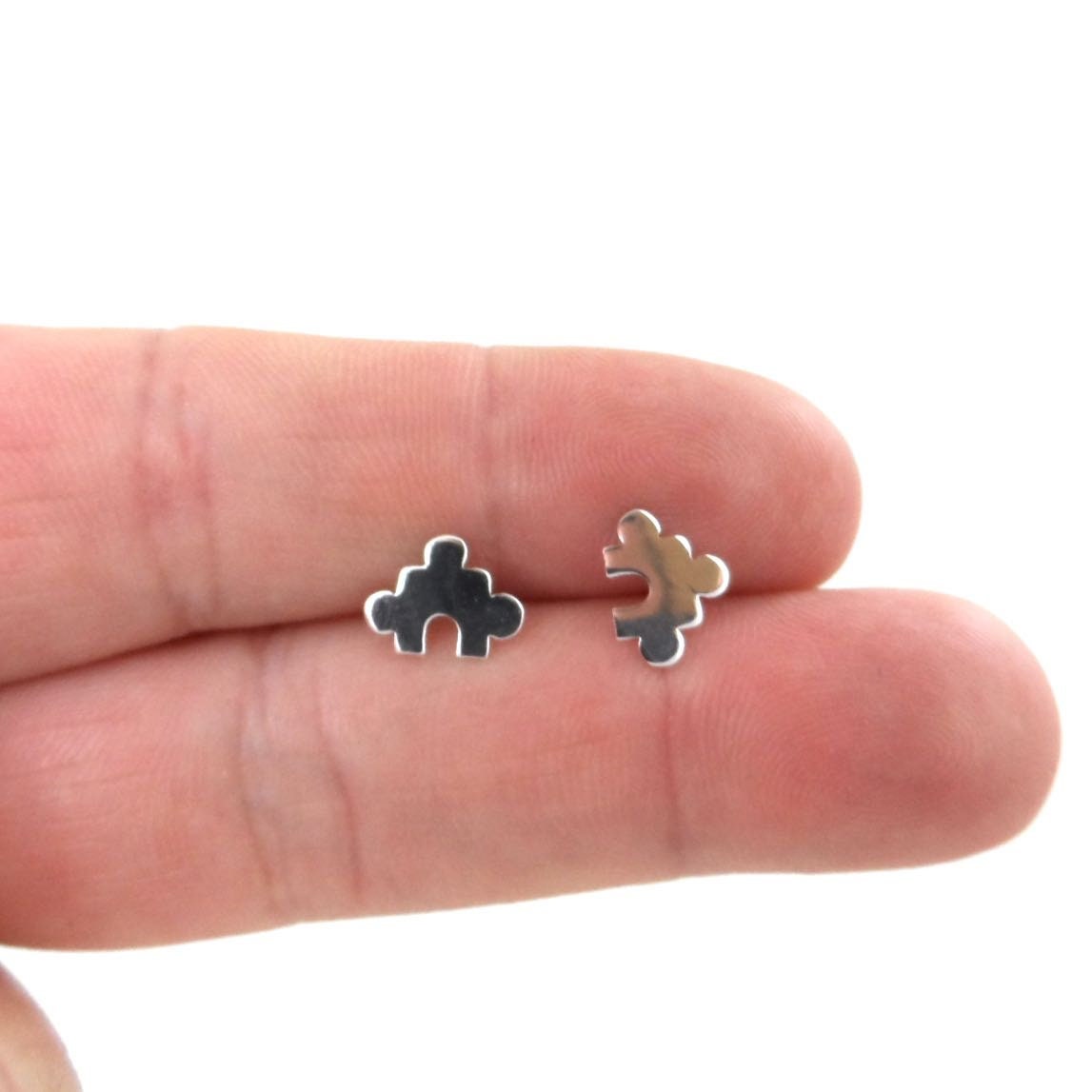 Puzzle Earrings in Sterling Silver