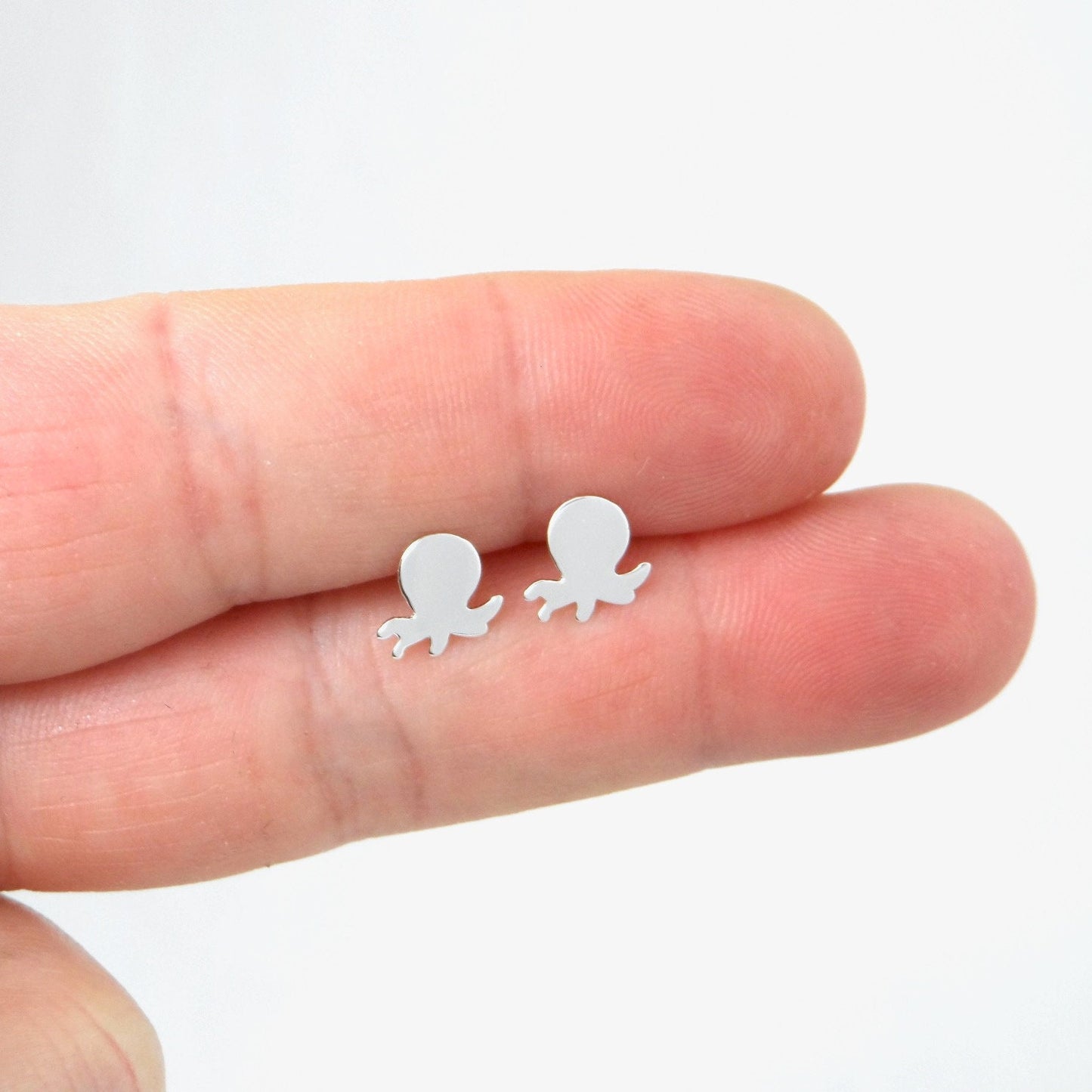 Octopus Earrings in Sterling Silver