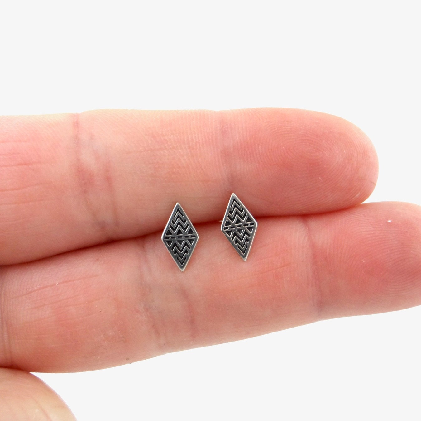 Diamond  Studs in Sterling Silver