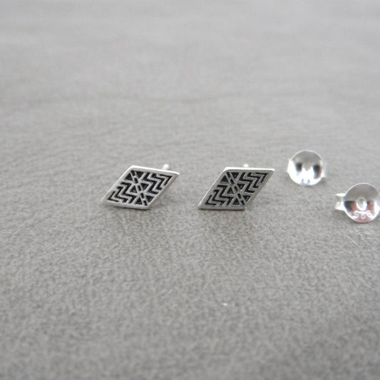 Diamond  Studs in Sterling Silver