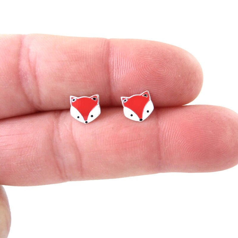 Fox Earrings in Sterling Silver