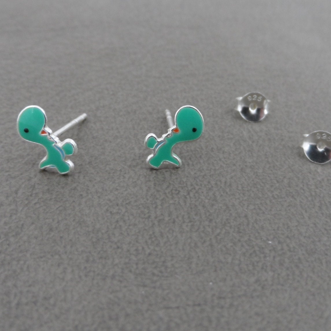 Dinosaur Earrings in Sterling Silver