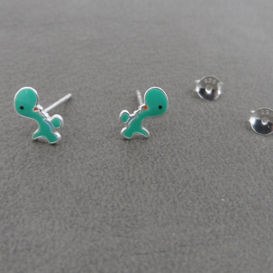 Dinosaur Earrings in Sterling Silver