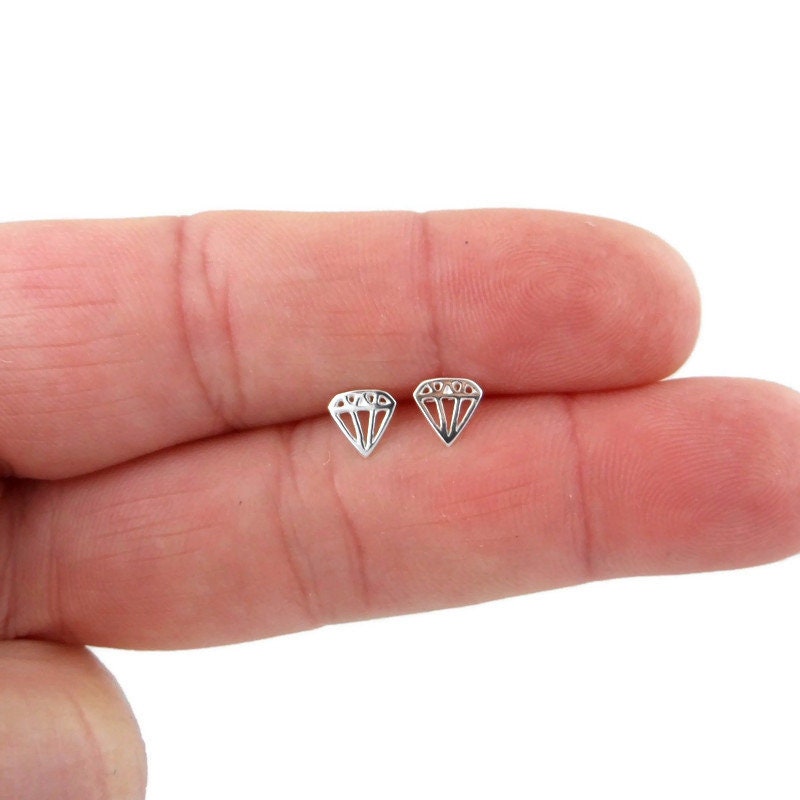 Diamond  Studs in Sterling Silver