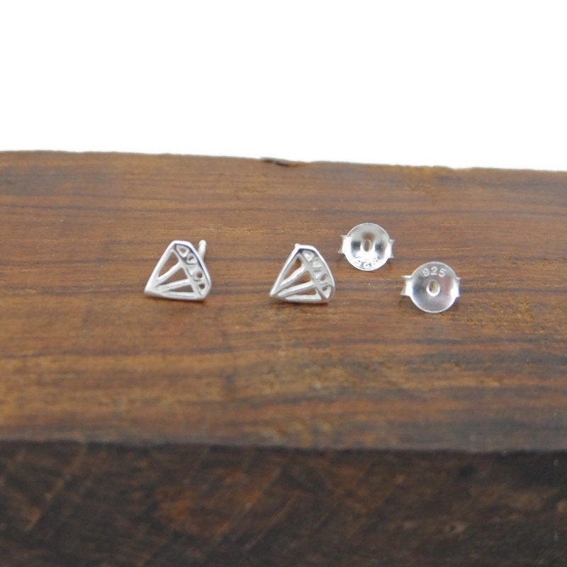 Diamond  Studs in Sterling Silver