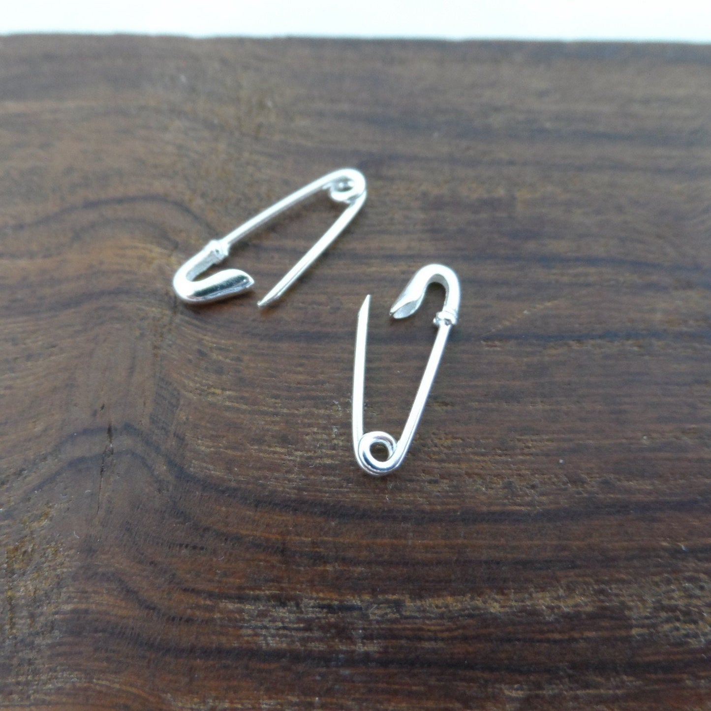 Safety Pin Earrings in Sterling Silver