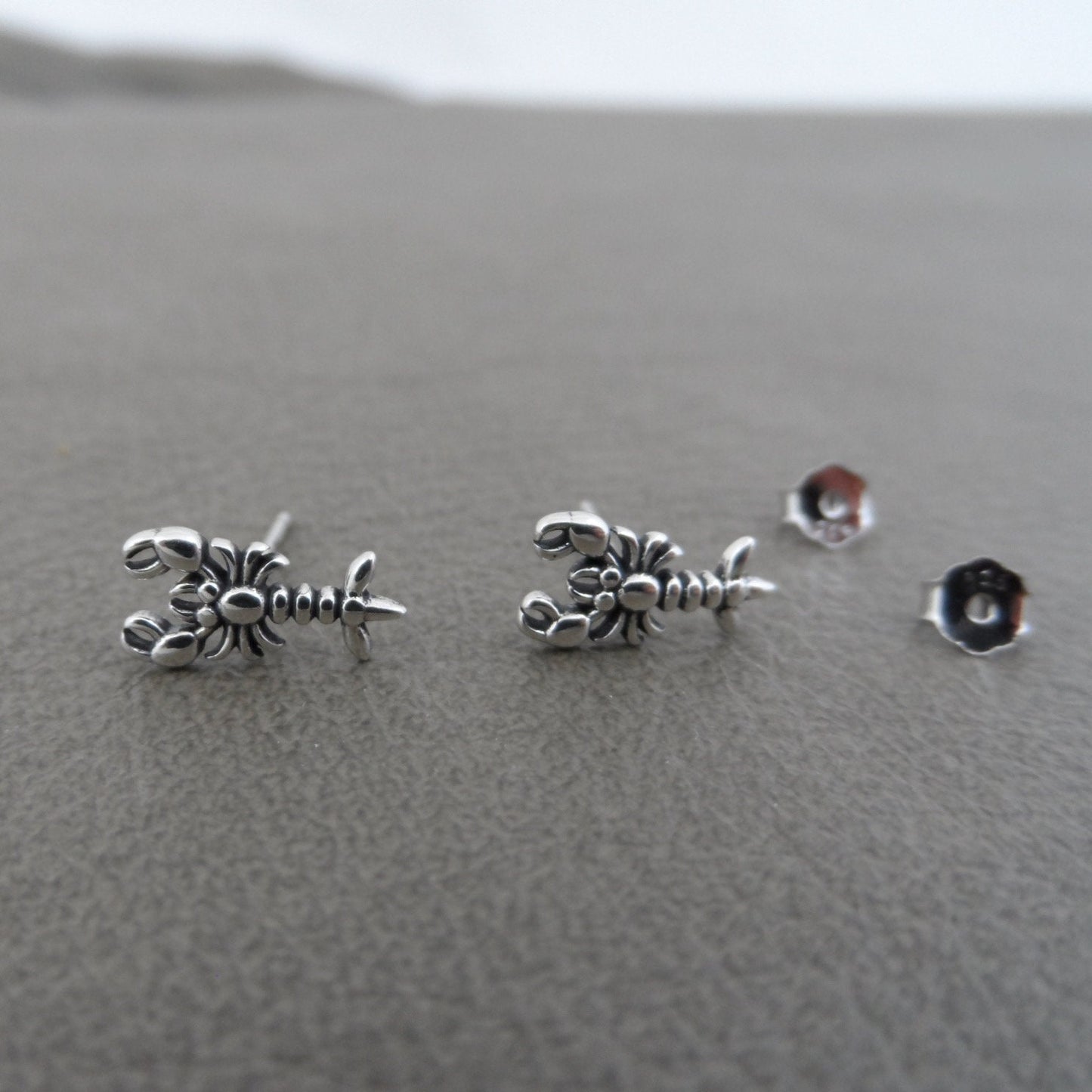 Lobster Earrings in Sterling Silver