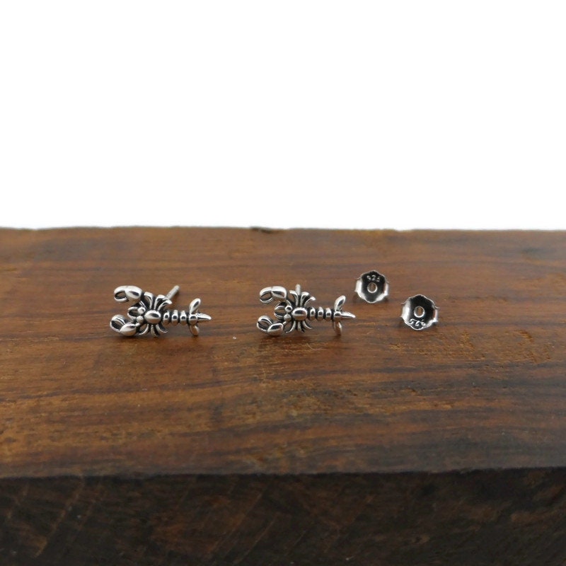 Lobster Earrings in Sterling Silver