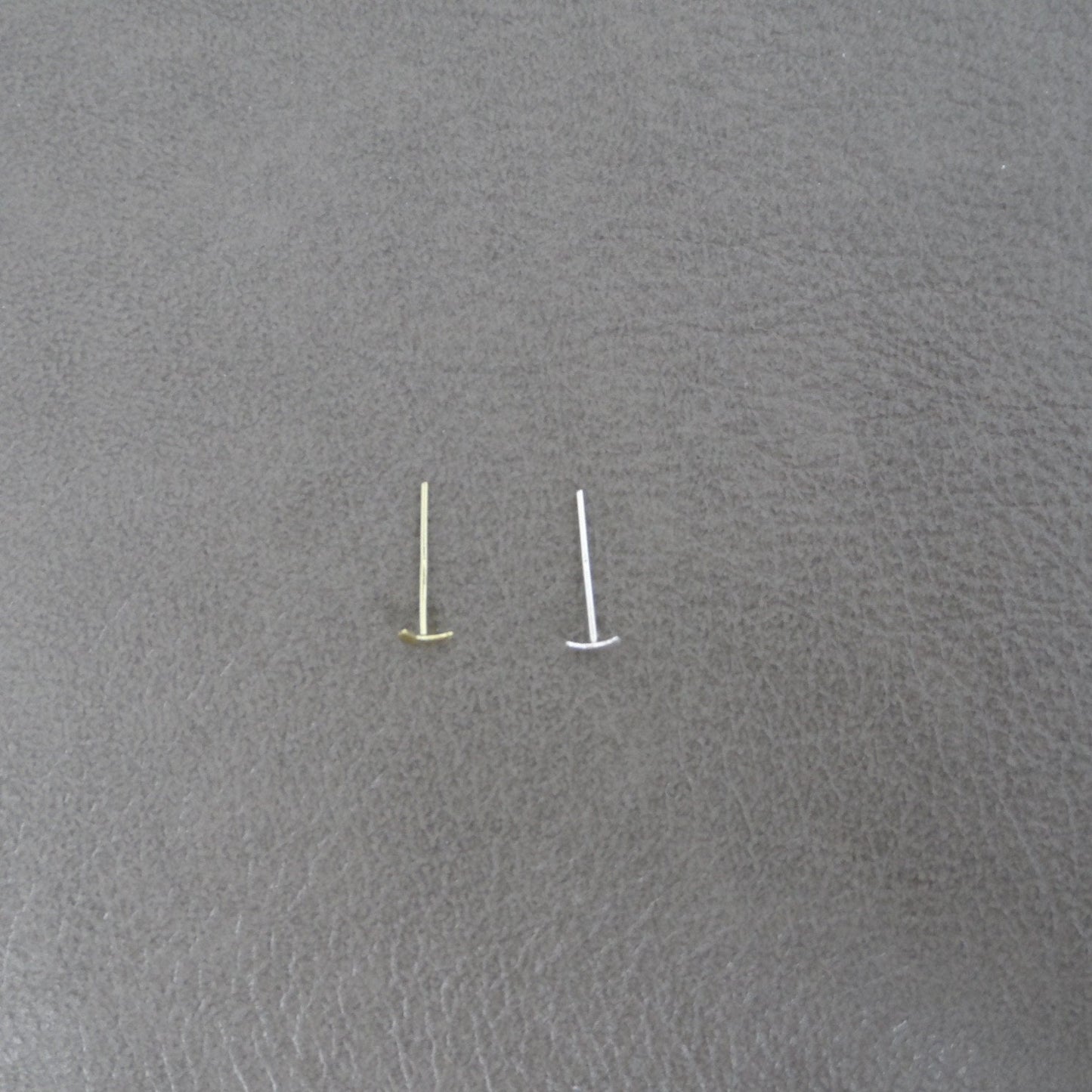 Gold Crescent Moon Nose Stud in Sterling Silver