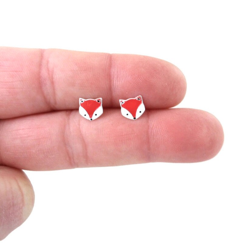 Fox Earrings in Sterling Silver