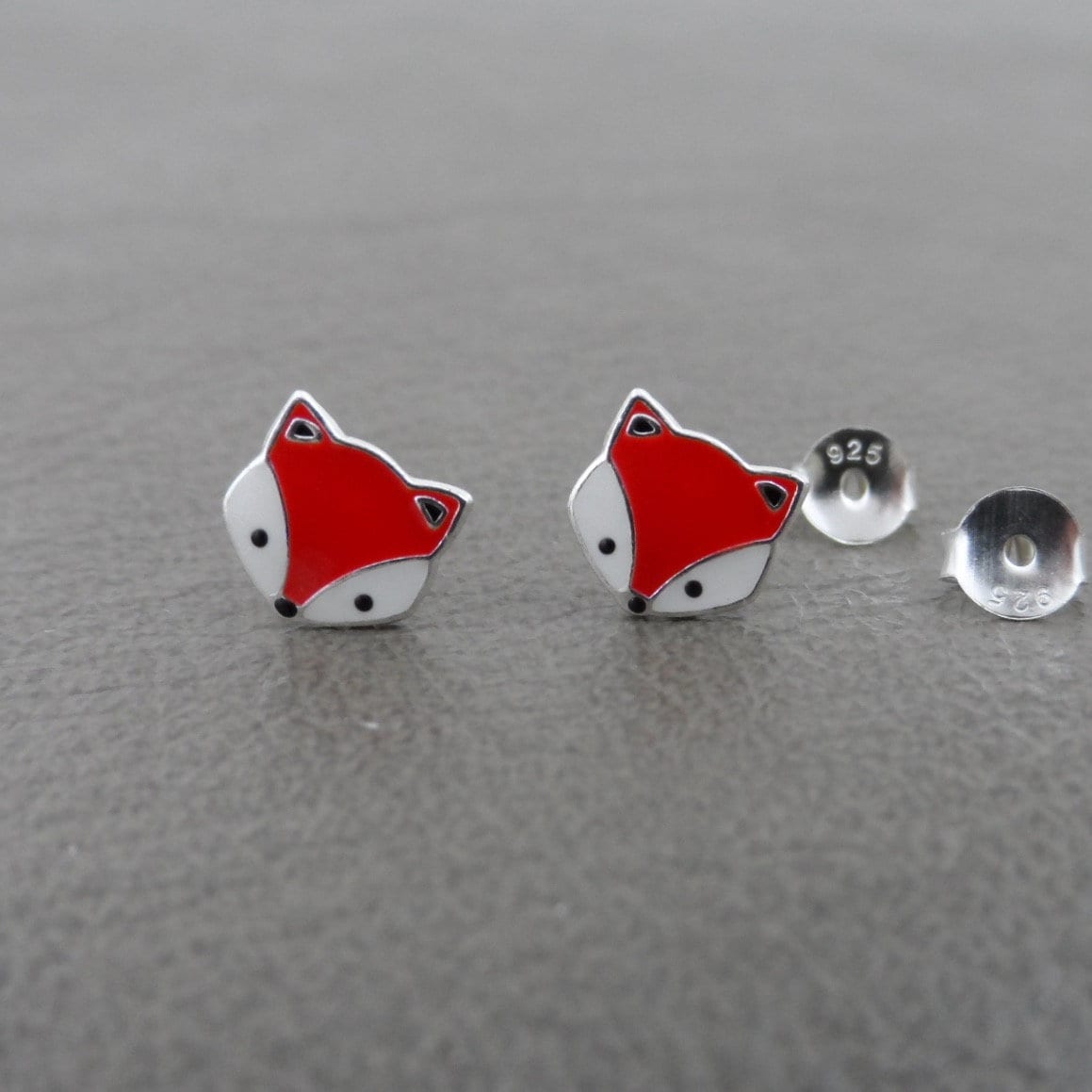 Fox Earrings in Sterling Silver