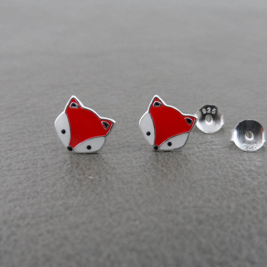 Fox Earrings in Sterling Silver