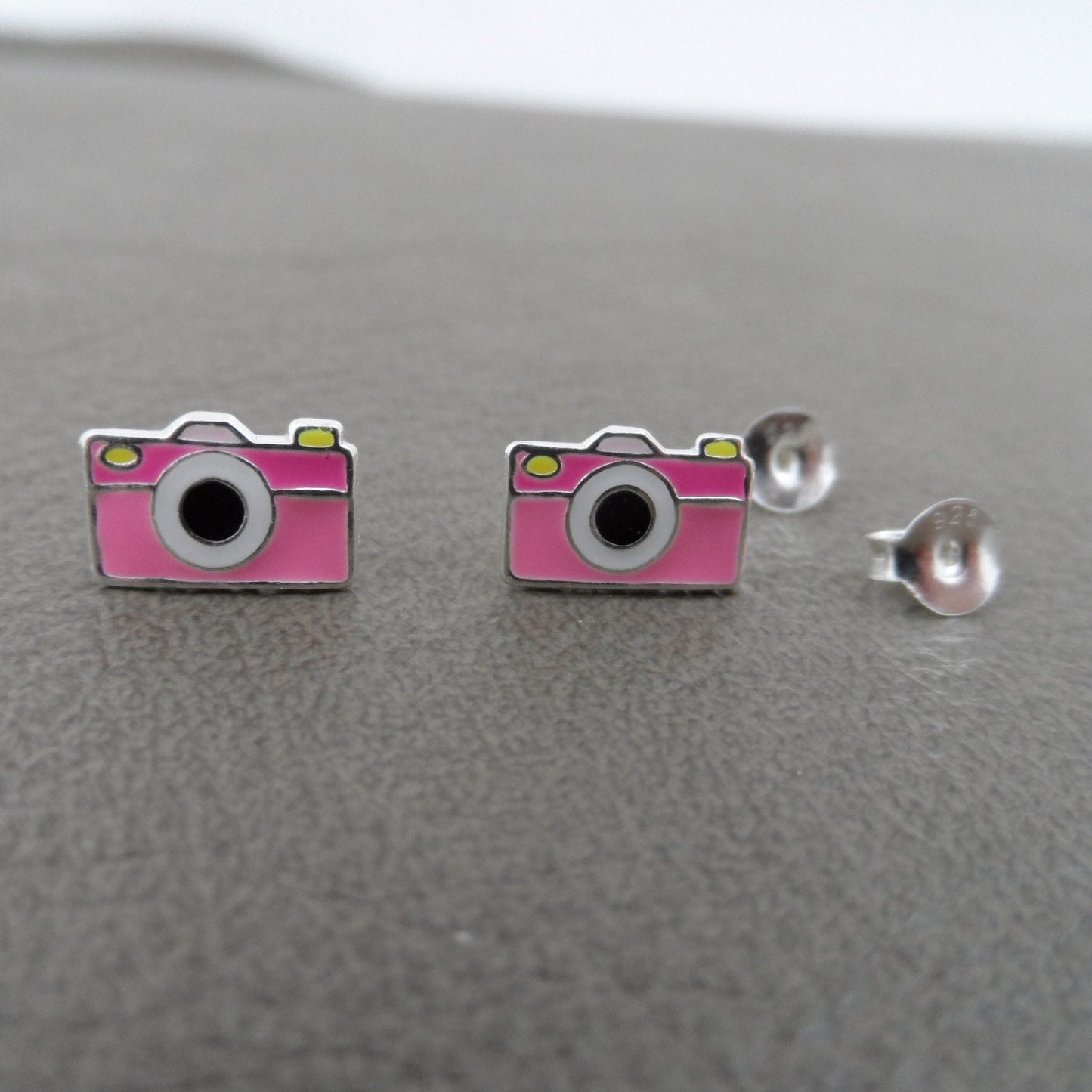 Camera Earrings in Sterling Silver