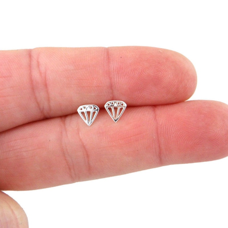 Diamond  Studs in Sterling Silver