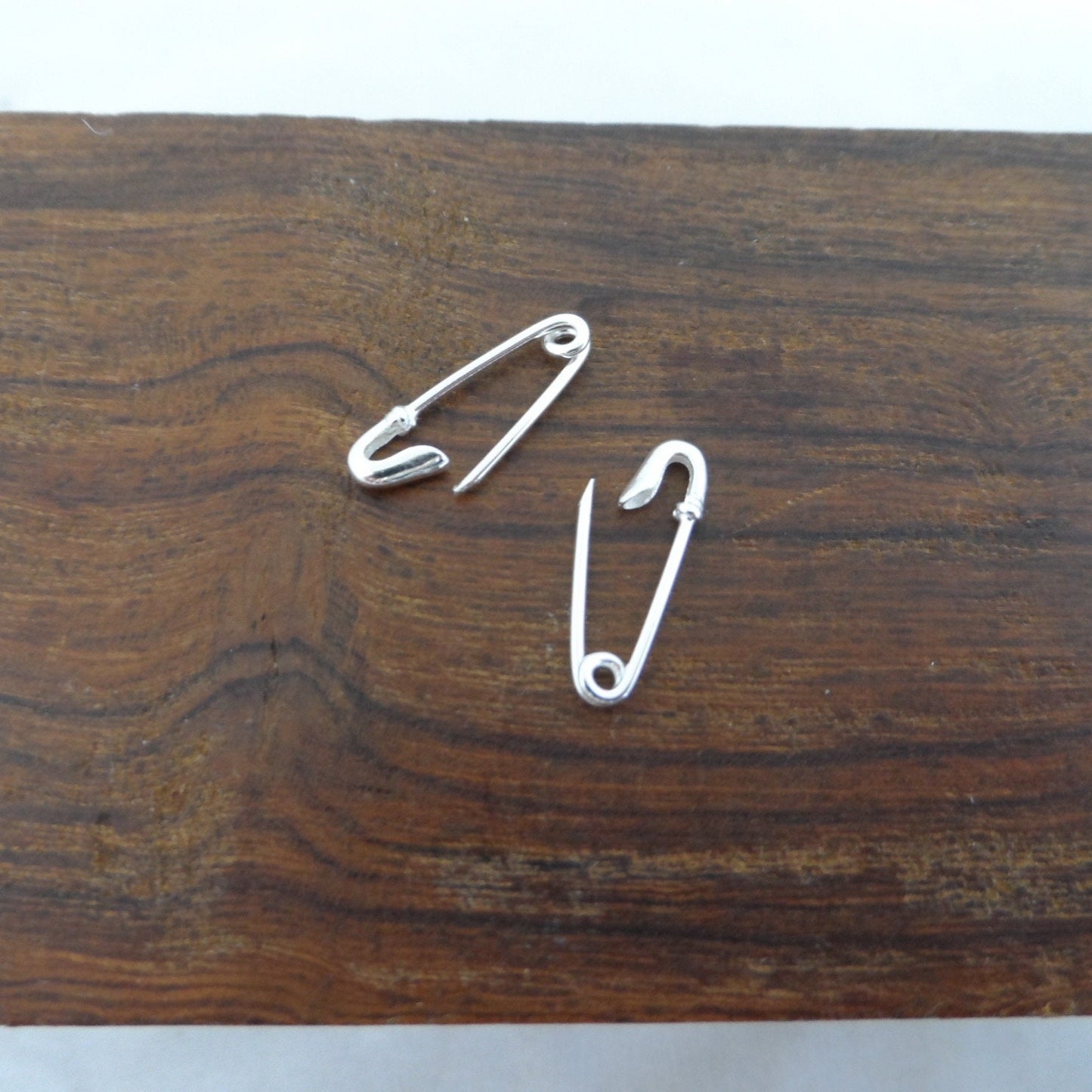 Safety Pin Earrings in Sterling Silver