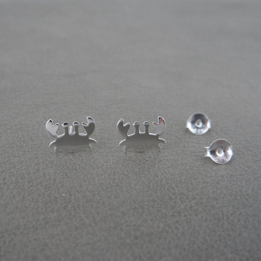 Crab Earrings in Sterling Silver-Mirror