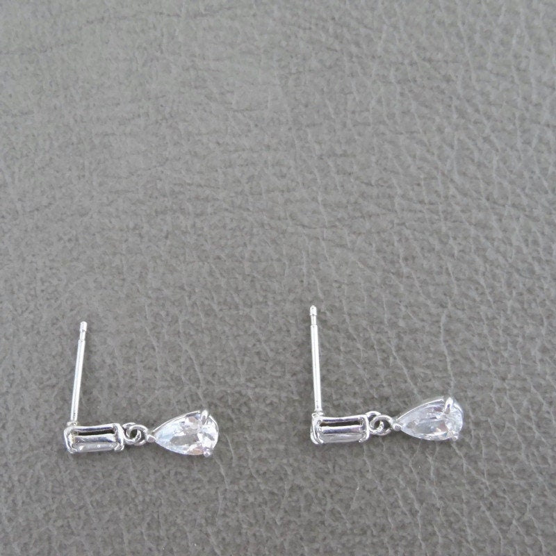 Crystal Sterling Silver Dangle Earrings