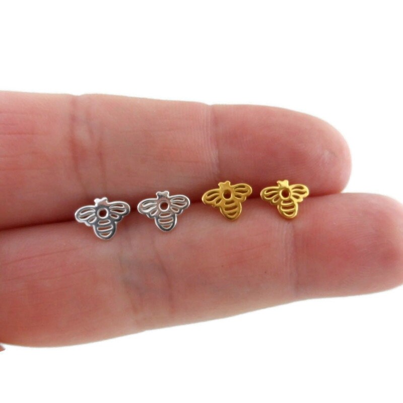 Bee Earrings in Sterling Silver-Gold or Silver