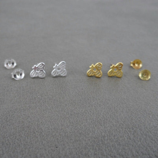 Bee Earrings in Sterling Silver-Gold or Silver