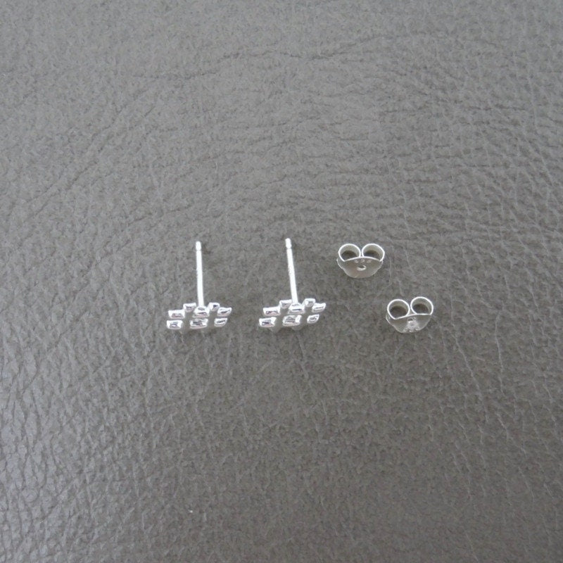 Hash Tag Earrings in Sterling Silver